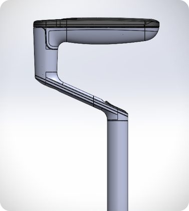 CAD render of the Columbo handle and shaft