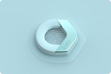 Evara biosensor on a light blue background