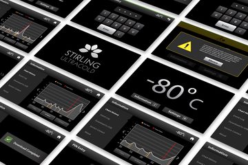Stirling Ultracold freezer touchscreen interface screens