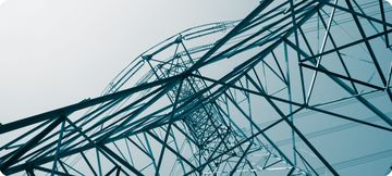 Electrical transmission tower against the sky