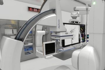 Rendering of a hospital interventional suite from Canon room planning software